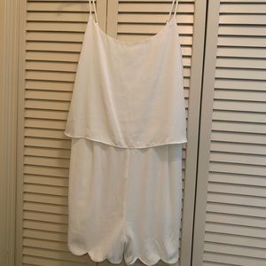 Naked Zebra Sleeveless Scalloped Romper